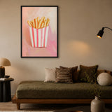 French Fries Pop Art Wall Art – Pink Food Print for Playful Spaces