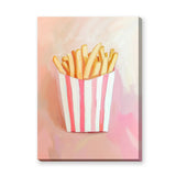 French Fries Pop Art Wall Art – Pink Food Print for Playful Spaces