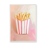 French Fries Pop Art Wall Art – Pink Food Print for Playful Spaces