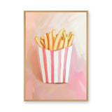 French Fries Pop Art Wall Art – Pink Food Print for Playful Spaces