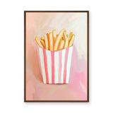 French Fries Pop Art Wall Art – Pink Food Print for Playful Spaces