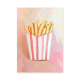 French Fries Pop Art Wall Art – Pink Food Print for Playful Spaces