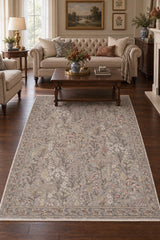 Frezia Floral Vintage Area Rug in a living room
