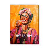 Frida Kahlo Pop Art Wall Art – Viva La Vida Portrait with Drink
