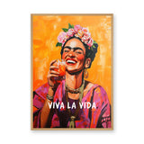 Frida Kahlo Pop Art Wall Art – Viva La Vida Portrait with Drink