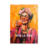 Frida Kahlo Pop Art Wall Art – Viva La Vida Portrait with Drink