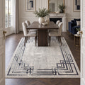 Fringed Modern Area Rug in a dining room