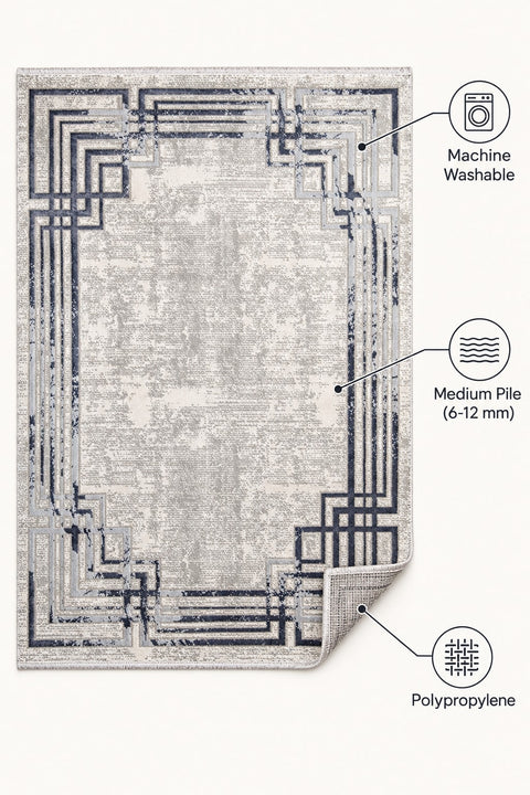 Fringed Modern Area Rug – features
