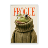 Frog Fashion Typography Wall Art – Green Sweater Cover Print