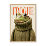 Frog Fashion Typography Wall Art – Green Sweater Cover Print
