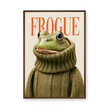 Frog Fashion Typography Wall Art – Green Sweater Cover Print