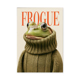 Frog Fashion Typography Wall Art – Green Sweater Cover Print