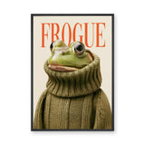Frog Fashion Typography Wall Art – Green Sweater Cover Print