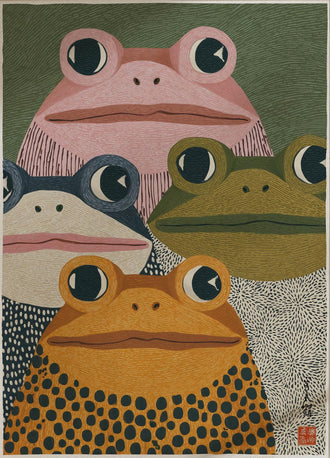 Frog Kids Wall Art – Colorful Retro Animal Print for Playful Rooms