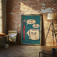 Funny Bathroom Wall Print, Printable Toothbrush vs Toilet Paper Art, Humorous Restroom Wall Print, Quirky Bathroom Decor
