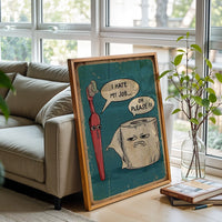 Funny Bathroom Wall Print, Printable Toothbrush vs Toilet Paper Art, Humorous Restroom Wall Print, Quirky Bathroom Decor