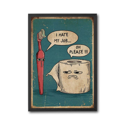 Funny Bathroom Wall Print, Printable Toothbrush vs Toilet Paper Art, Humorous Restroom Wall Print, Quirky Bathroom Decor