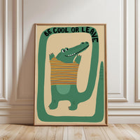 Funny Crocodile Artwork, Whimsical Nursery Decor, Playroom Wall Print for Kids Room
