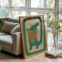 Funny Crocodile Artwork, Whimsical Nursery Decor, Playroom Wall Print for Kids Room