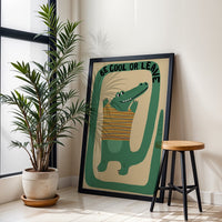 Funny Crocodile Artwork, Whimsical Nursery Decor, Playroom Wall Print for Kids Room
