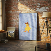 Funny Duck Cowboy Hat Wall Print – Quirky Farmhouse Duck Canvas Decor