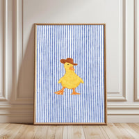 Funny Duck Cowboy Hat Wall Print – Quirky Farmhouse Duck Canvas Decor
