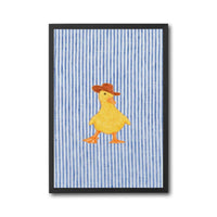 Funny Duck Cowboy Hat Wall Print – Quirky Farmhouse Duck Canvas Decor
