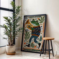 Funny Frog Playing Tuba Wall Print | Cute Animal Music Art for Nursery or Kids Room | Playroom Decor & Baby Gift