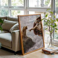 Funny God and Cat Creation Parody Wall Décor Print