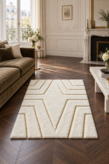 Fur Texture Contemporary Square Area Rug in a living room