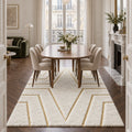 Fur Texture Contemporary Square Area Rug in a dining room