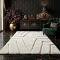 Fur Texture Contemporary Square Area Rug in a living room