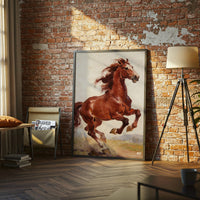 Galloping Horse Painting Wall Print Poster – Aesthetic Equestrian Print