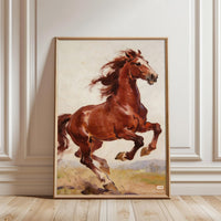 Galloping Horse Painting Wall Print Poster – Aesthetic Equestrian Print