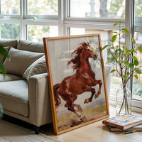 Galloping Horse Painting Wall Print Poster – Aesthetic Equestrian Print