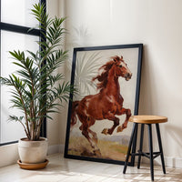 Galloping Horse Painting Wall Print Poster – Aesthetic Equestrian Print
