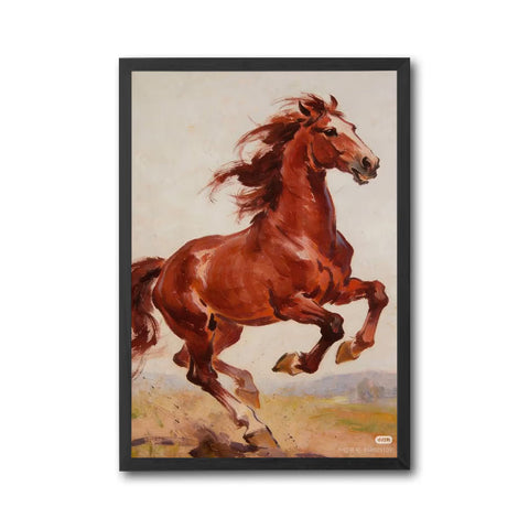 Galloping Horse Painting Wall Print Poster – Aesthetic Equestrian Print
