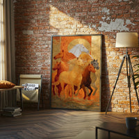 Galloping Horses Aesthetic Wall Décor, Elegant Horse Wall Poster for Home Decor