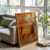Galloping Horses Aesthetic Wall Décor, Elegant Horse Wall Poster for Home Decor