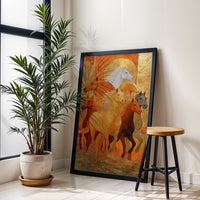 Galloping Horses Aesthetic Wall Décor, Elegant Horse Wall Poster for Home Decor