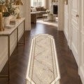 Geometric Abstract Runner Rug in a hallway