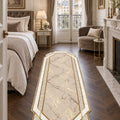 Geometric Abstract Runner Rug in a bedroom
