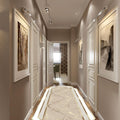 Geometric Abstract Runner Rug in a hallway