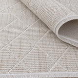 Geometric Boho Area Rug – Cream – texture close-up