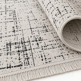 Geometric Boho Area Rug – Cream – texture close-up