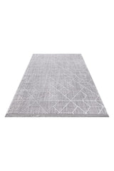 Geometric Boho Area Rug – Gray