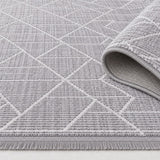 Geometric Boho Area Rug – Gray – texture close-up
