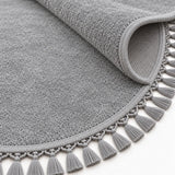 Geometric Boho Oval Rug – texture close-up