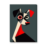 Geometric Dog Portrait Modern Wall Art – Cubist Pet Design