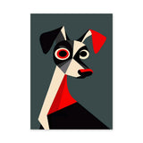 Geometric Dog Portrait Modern Wall Art – Cubist Pet Design